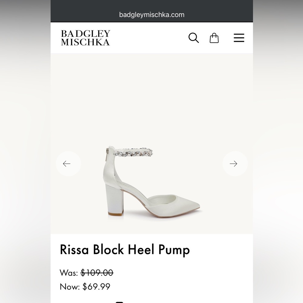 Badgley Mischka Silver Ankle Strap Block Heel